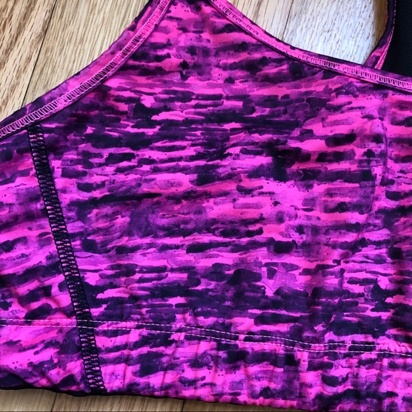 Pink and Black Patterned C9 Sports Bra - Picture 3 of 4